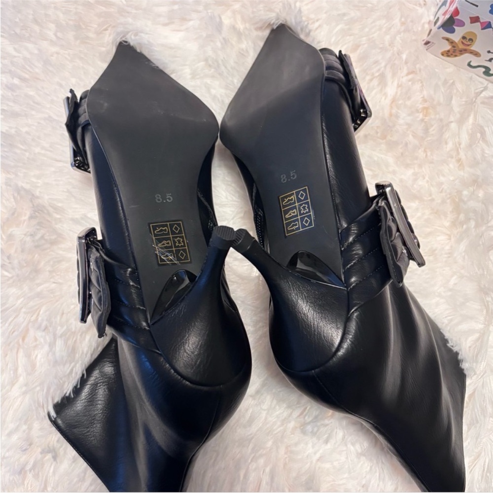 NIB/NWT Jeffery Campbell UP-2-DATE Boot 8.5 OXFD/SANG BLACK SILVER Kitten Bootie - Picture 10 of 16